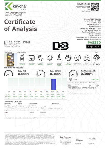D8 Peanut Butter 500MG Cookies (50mg each)